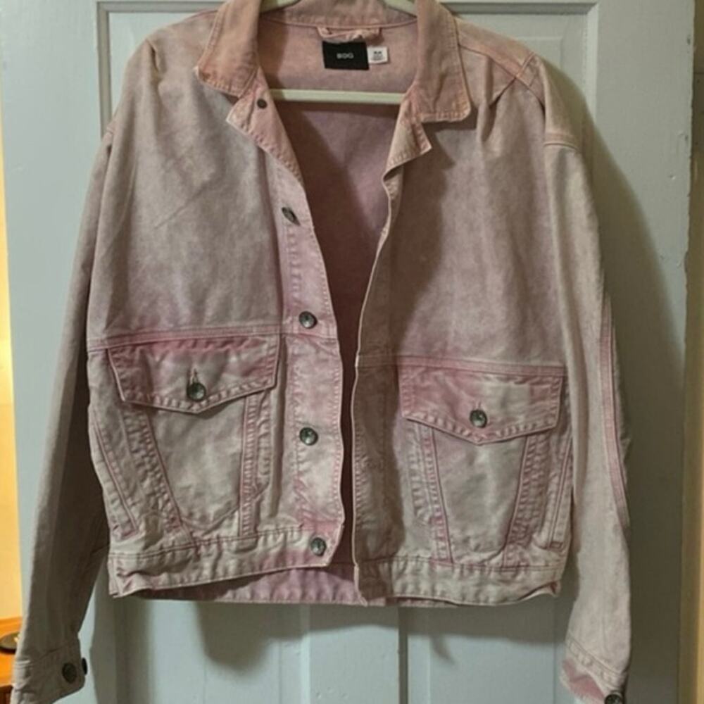 Washed pink BGD denim oversized jacket sz m